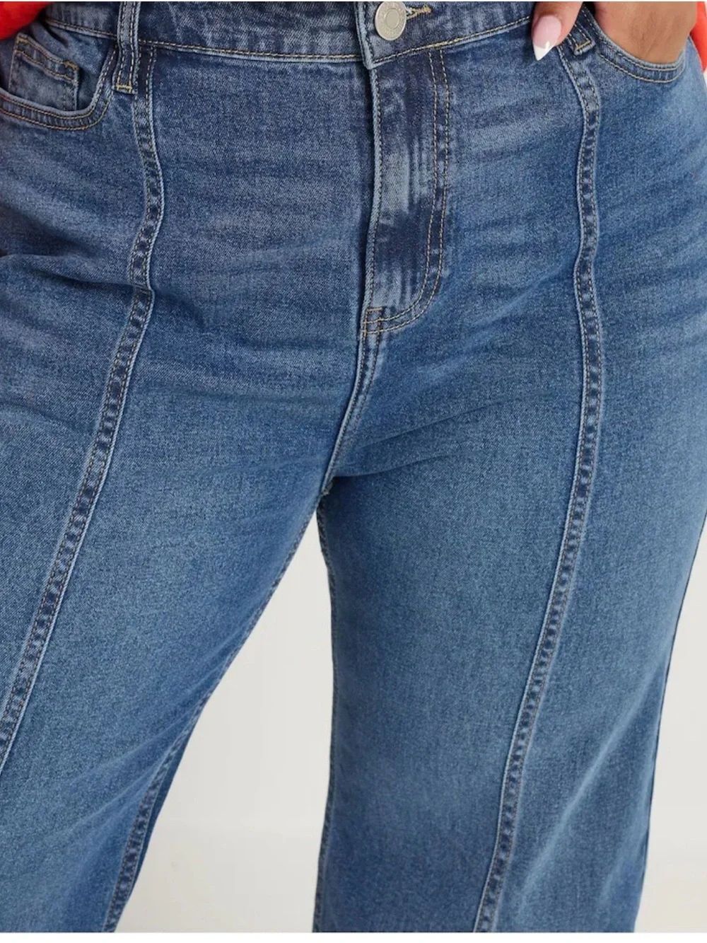 0206 Rise Denim Wide Leg Jeans in Blue